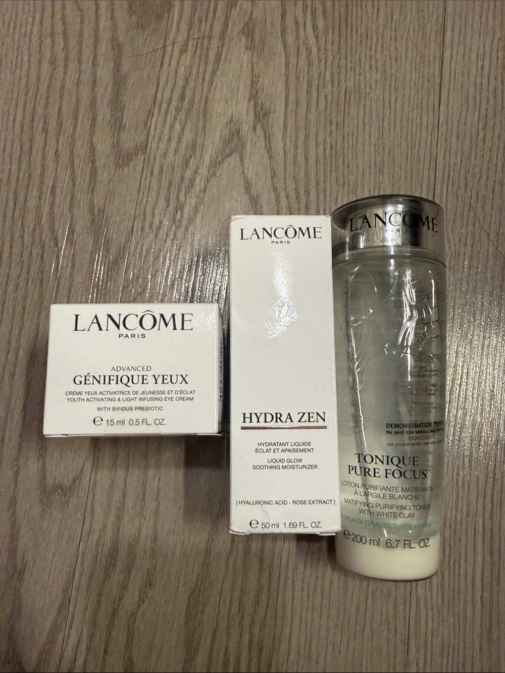 Lancôme Hydra Zen + Génifique Eye Cream + Tonique Pure Focus - White